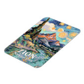 Magnet Flexible Vibrant Zion River Sunset Retro Van Gogh Watchman (Côté Gauche)