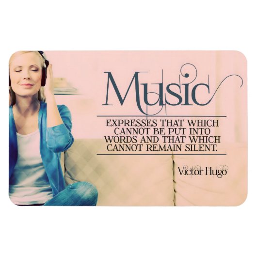 Magnet Flexible Victor Hugo Citation Inspirationnelle "Musique" Fl (Horizontal)