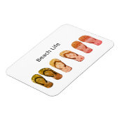 Magnet Flexible Vie de plage et tongs rouges (Côté Gauche)