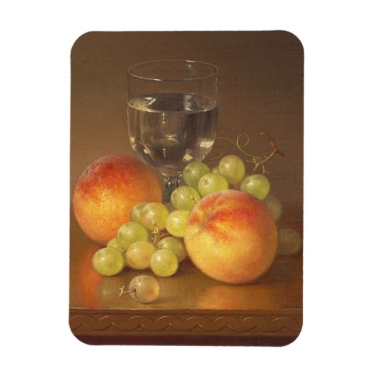Magnet Flexible Vie morte, Wineglass, Deux pêches, Fruits et Vin (Vertical)