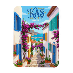 Magnet Flexible Vieille ruelle de Kaş, Turquie