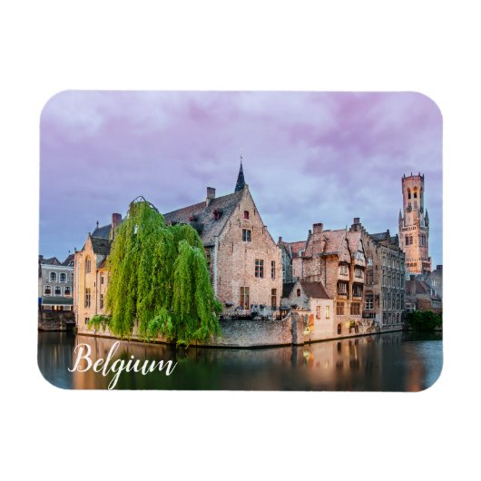 Magnet Flexible Vieille ville de Bruges et tour du Beffroi (Horizontal)