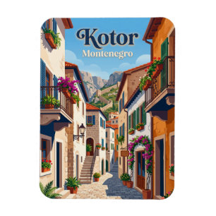 Magnet Flexible Vieille ville de Kotor, ruelle du Monténégro