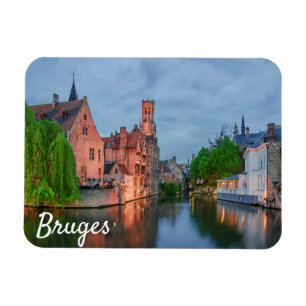 Magnet Flexible Vieille ville et beffroi la nuit à Bruges