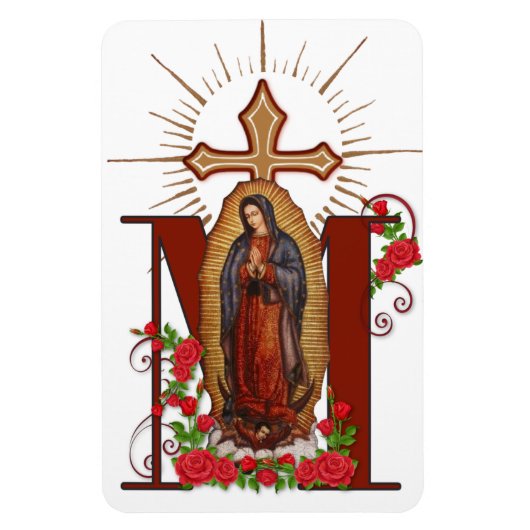 Magnet Flexible Vierge Guadalupe Religieux Catholique Croix marial (Vertical)