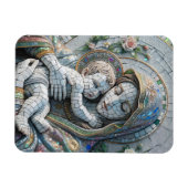 Magnet Flexible Vierge Marie et bébé Jésus | Statue mosaïque (Horizontal)
