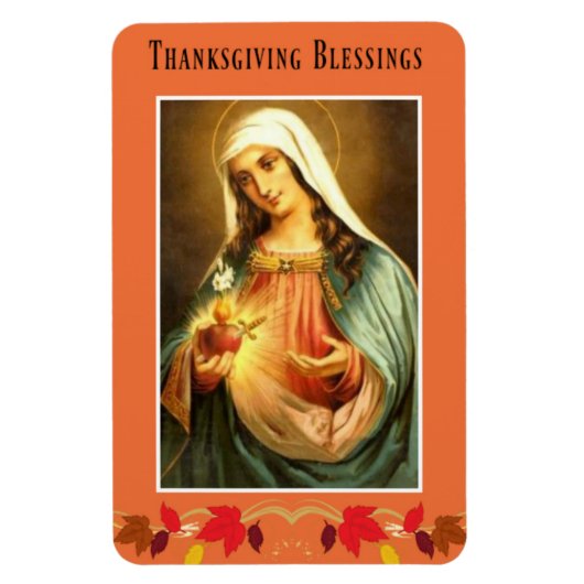 Magnet Flexible Vierge Marie Thanksgiving Bénédictions Feuilles d' (Vertical)