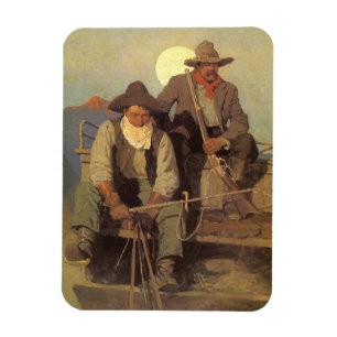 Magnet Flexible Vieux Cowboys, The Pay Stage par NC Wyeth