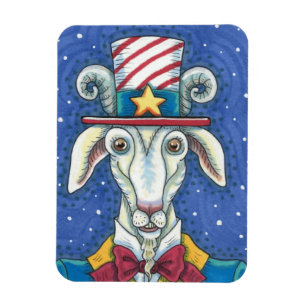 MAGNET FLEXIBLE VIEUX ONCLE DE CHÈVRE SAM, FUNNY FARM PATRIOTIC BI