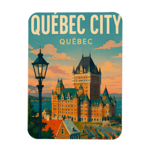 Magnet Flexible Vieux-Québec Canada Ville Château Voyage
