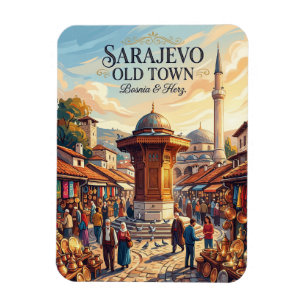 Magnet Flexible Vieux Sarajevo Bosnie-Herz.
