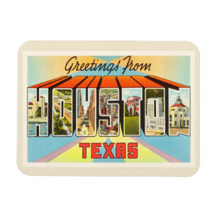 Magnet Flexible Vieux souvenir de Vintage voyage de Houston le