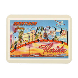 Magnet Flexible Vieux souvenir de Vintage voyage de Pensacola la