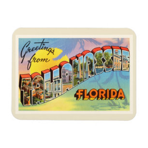 Magnet Flexible Vieux souvenir de Vintage voyage de Tallahassee la