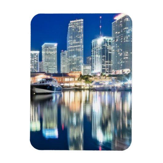 Magnet Flexible View of skyline with reflection in water, Miami (Vertical)