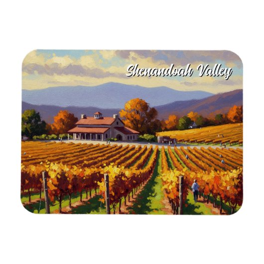 Magnet Flexible Vignoble en Virginie Shenandoah Valley Carte posta (Horizontal)