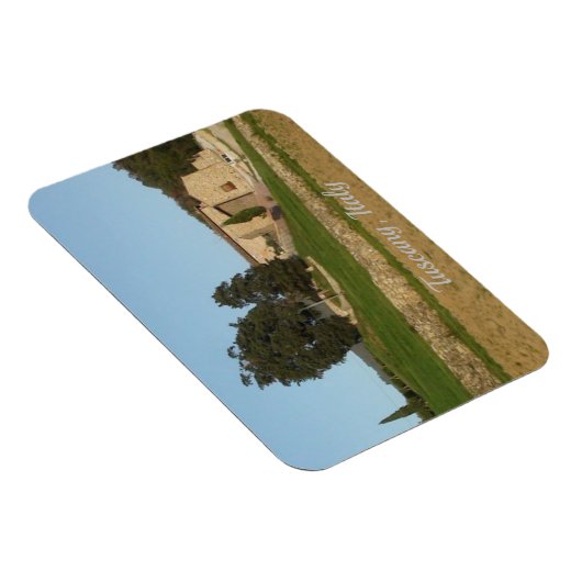Magnet Flexible Vignoble rustique couleurs dorées texte Toscane It (Côté Droit)