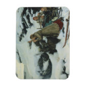 Magnet Flexible Village brûlé en hiver (par Albert Edelfeue) (Vertical)