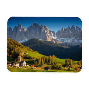 Magnet Flexible Village de Dolomites en automne aimant rectangulai