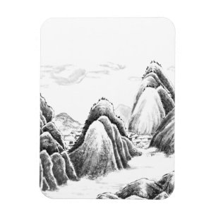 Magnet Flexible Village de montagne - encre
