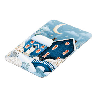 Magnet Flexible Village hivernal de la Lune Cosy Cottage enneigé