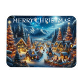 Magnet Flexible Village Snowy Scene Peinture Noël (Horizontal)