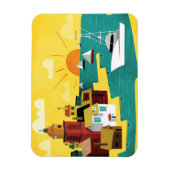 Magnet Flexible Ville Abstraite de Port (Vertical)