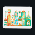 Magnet Flexible Ville clown colorée Village lunaire<br><div class="desc">Décorez votre cuisine avec cet aimant cool et coloré. Fait un grand ménage ou cadeau d'anniversaire! Vous pouvez le customiser et ajouter du texte. Consultez ma boutique pour trouver beaucoup plus de couleurs et de motifs plus des trucs de cuisine assortis comme des tasses, des sets de table et des...</div>