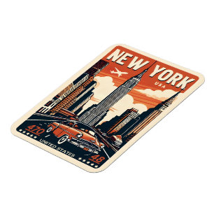 Magnet Flexible Ville de New York pont de brooklyn Voiture classiq
