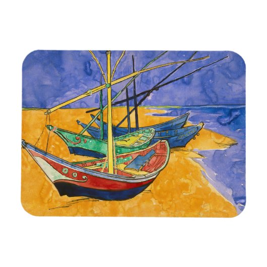 Magnet Flexible Vincent van Gogh - Bateaux de pêche sur la plage (Horizontal)