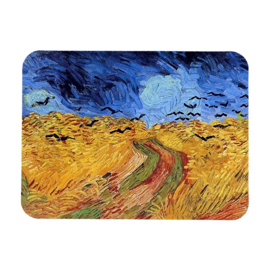 Magnet Flexible Vincent Van Gogh - Champ de blé avec corbeaux noir (Horizontal)
