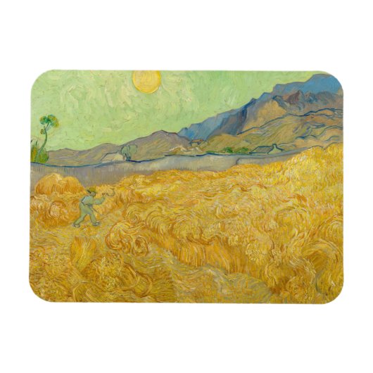 Magnet Flexible Vincent van Gogh - Champ de blé avec un moissonneu (Horizontal)
