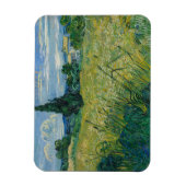 Magnet Flexible Vincent Van Gogh, champ de blé vert avec Cypress (Vertical)