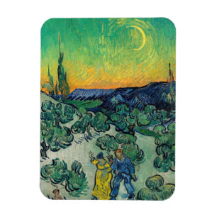 Magnet Flexible Vincent van Gogh - Paysage Lune avec couple