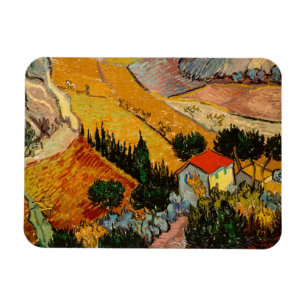Magnet Flexible Vincent van Gogh - Paysage, Maison et Laboureur