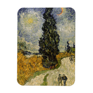 Magnet Flexible Vincent van Gogh Route avec Cyprès, 1890
