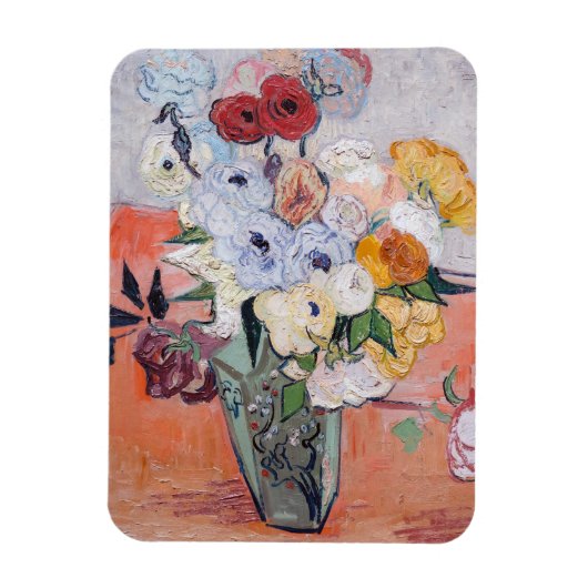 Magnet Flexible Vincent van Gogh - Vase avec Roses et anémones (Vertical)