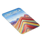 Magnet Flexible Vinicunca Pérou Travel Art Vintage (Côté Droit)