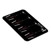 Magnet Flexible Vins avec vin rouge sur noir (Côté Droit)