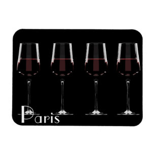 Magnet Flexible Vins avec vin rouge sur noir
