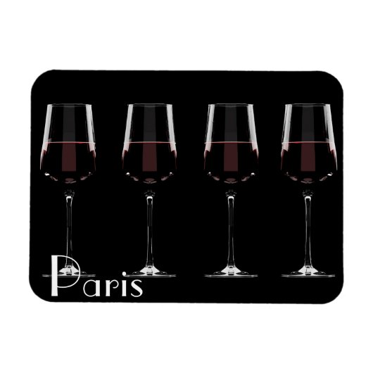 Magnet Flexible Vins avec vin rouge sur noir (Horizontal)