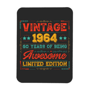 Magnet Flexible Vintage 1964 Fait en 1964 60e anniversaire 60 ans