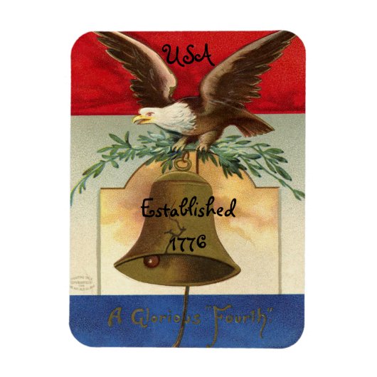 Magnet Flexible Vintage 4 Juillet Eagle (Vertical)