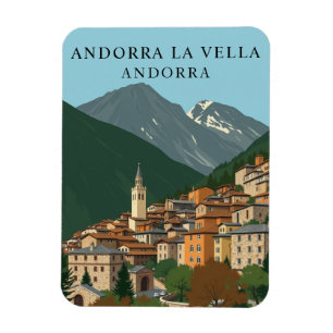 Magnet Flexible Vintage Andorra la Vella Travel Souvenir