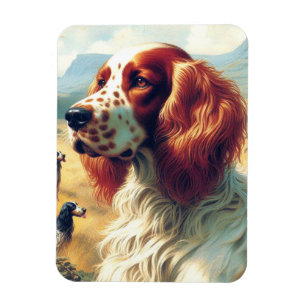 Magnet Flexible Vintage Anglais Setter peinture à l'huile