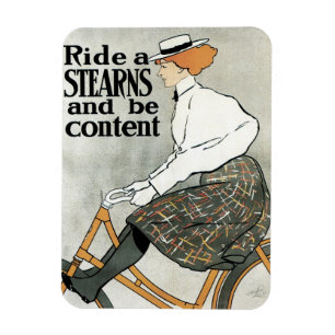 Magnet Flexible Vintage Art Nouveau, Ride a Sterns Bicycles Vélos