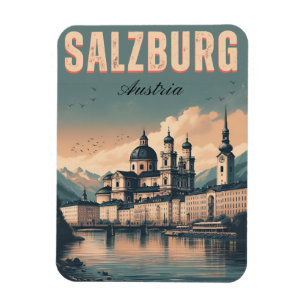 Magnet Flexible Vintage Autriche capitale salzbourg skyline