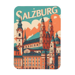 Magnet Flexible Vintage Autriche capitale salzbourg skyline