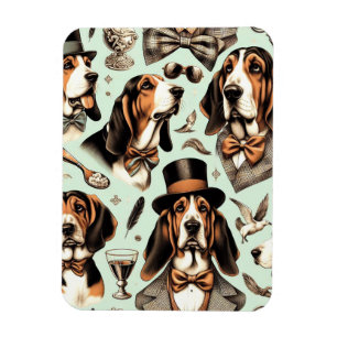 Magnet Flexible Vintage Basset Hound sans joint