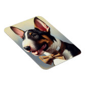 Magnet Flexible Vintage Bull Terrier Peinture Portrait (Côté Droit)